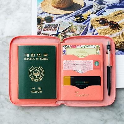 ♀高麗妹♀韓國 PLEPIC Travel Brief Pocket 旅行口袋 機票護照萬用拉鍊收納夾(6色選)預購