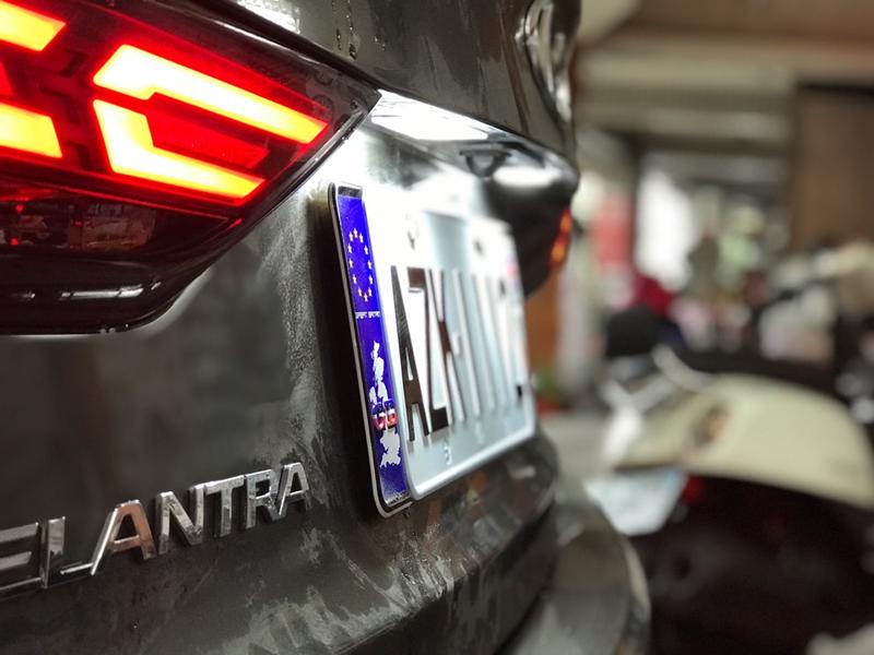 【JP】新竹永豐汽車LED@ Hyundai Elantra 牌照燈改整片式直上LED 非更換總成式 只是換燈泡
