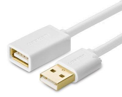 (白色款)USB 2.0延長線 2米,鍍金接頭,全包覆 [A公 對 A母](U2資料傳輸轉接線)(公尺m) 綠聯
