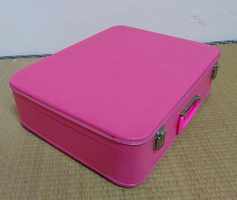 古早老皮箱:可愛粉紅色小皮箱