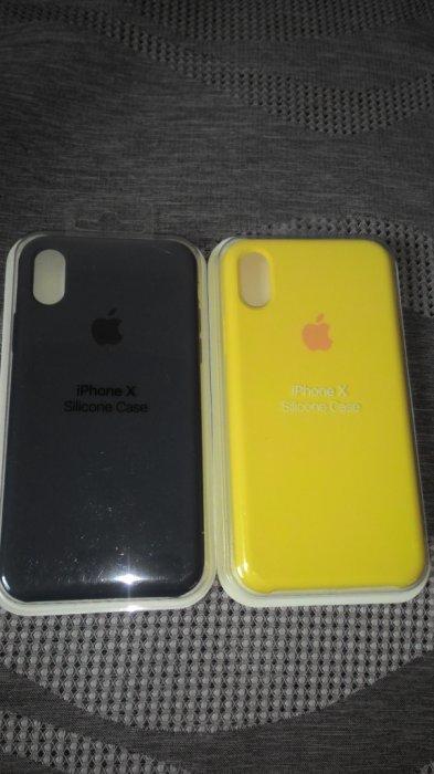 ✩Apple iphone X 原廠版保護套 午夜藍色，黃色
