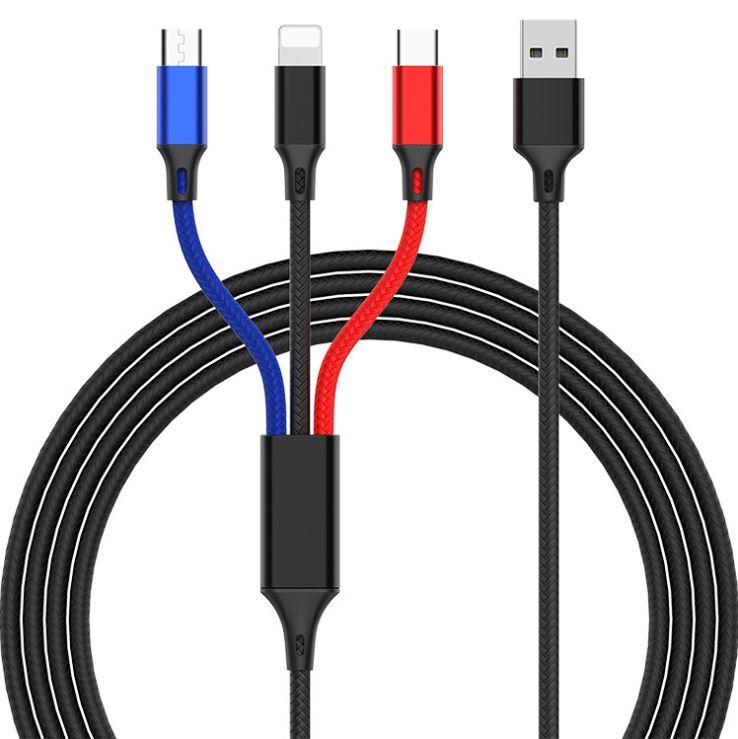 【三色辨色充電】3A 快充 1.2米 Micro USB 蘋果XS USB-C Type-C 傳輸線 充電線 手機線