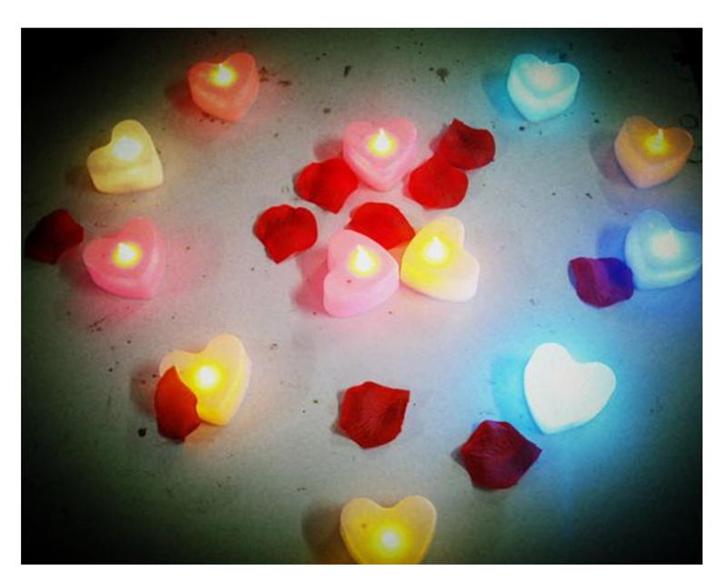 (1206-LB)心形LED蠟燭燈/單色黃光心型蠟燭/仿真蠟燭/安全蠟燭/ 蠟燭LED燈/製造浪漫蠟燭