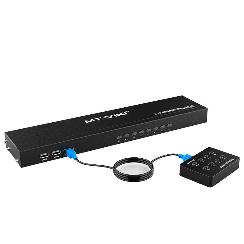 【易控王】8 PORT USB 2.0 KVM 8進1出8X1切換器◎鐵殼◎附八條KVM線 桌面控制器(40-107)