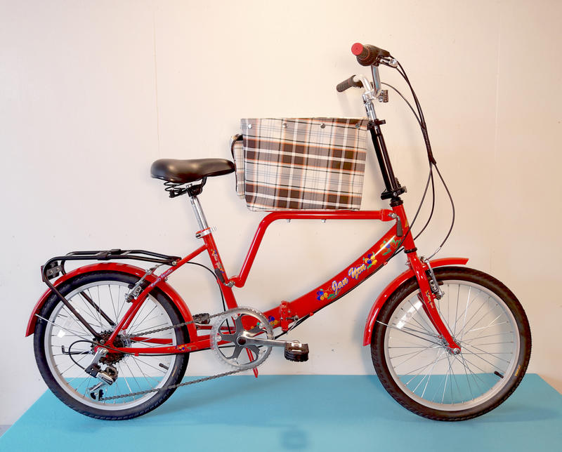 JY (豪華版) 20吋 6速 SHIMANO 摺疊 (中籃) 寵物車 寵物腳踏車 寵物自行車 (紅色) 寵物籃