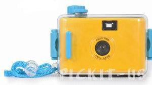 黃色韓版防水傻瓜相機 AQUA PIX多次性水陸兩用 28mm超廣角 LOMO 潛水相機 海灘衝浪浮潛浮淺游泳池 泡溫泉