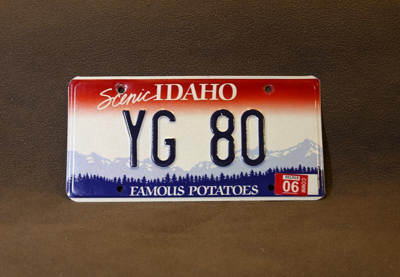 美國車牌 愛達荷州 Idaho YG 80 一張