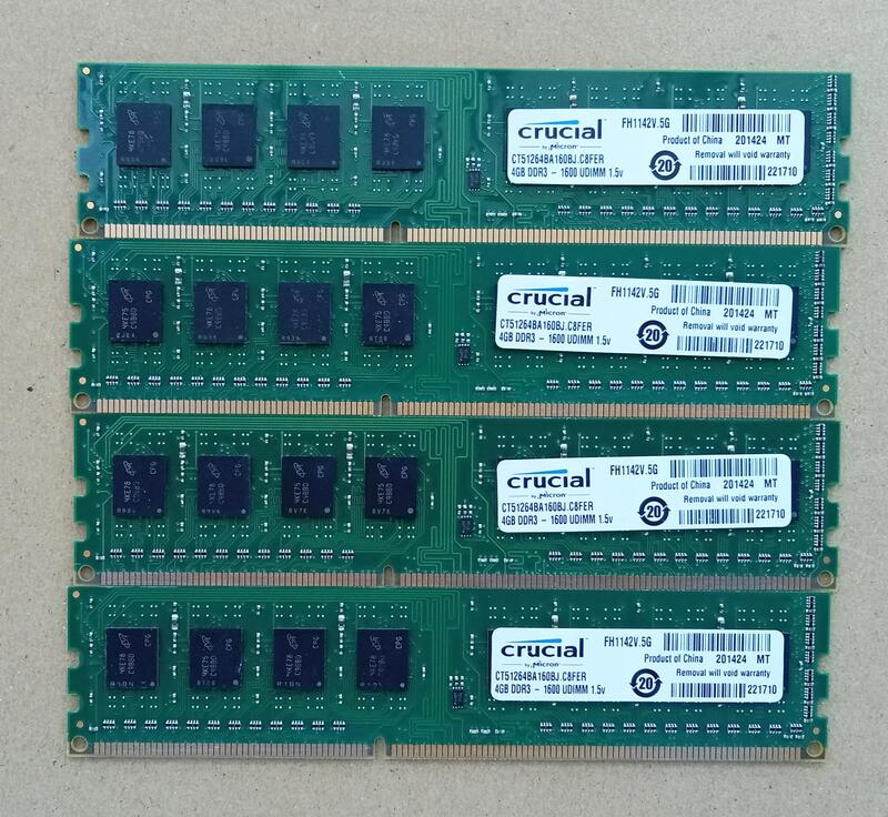 記憶體DDR3 1600 4G美光_單面