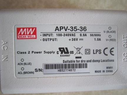 LED光源電源供應器 變壓器 明緯 MW DC36V 1A 35W APV-35-36