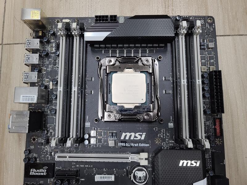 C4)故障品MSI X99S SLI Krait Edition 主機板+ I7-5820K CPU /開機無