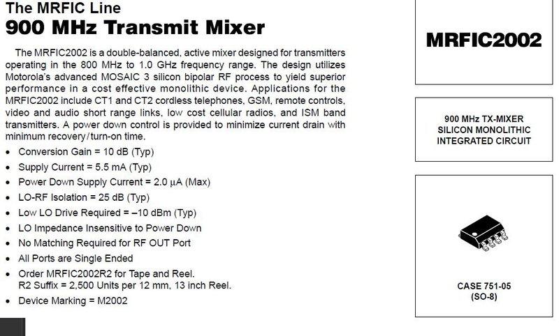 MRFIC2002-900MHZ TX TRANSMITER MIXER , SMD IC