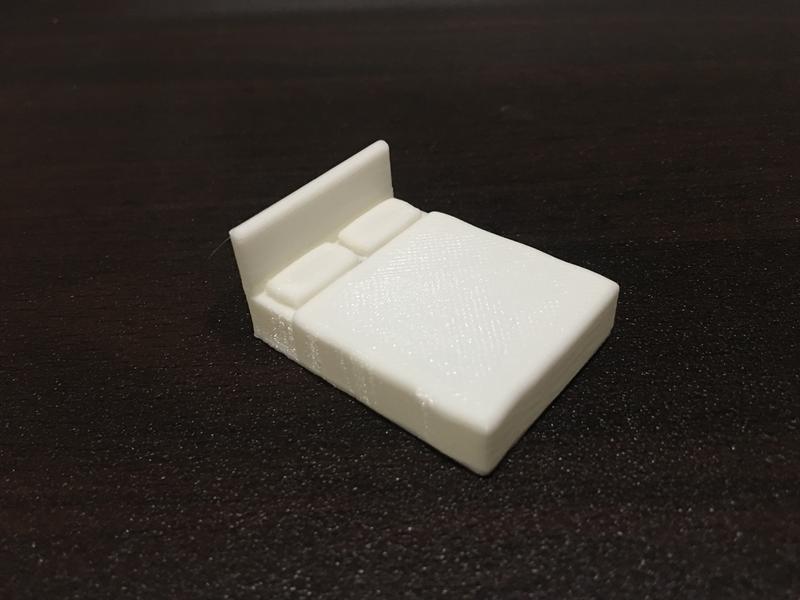 3D列印 雙人床模型 1:50