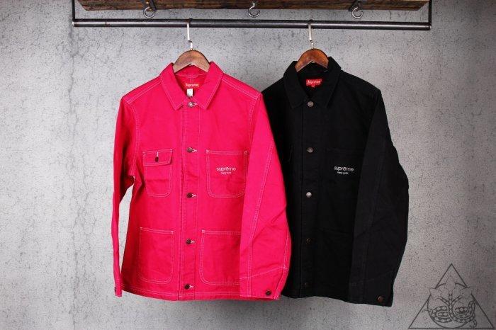 HYDRA】2016FW Supreme Denim Chore Coat 單寧牛仔外套黑桃紅【SUP145