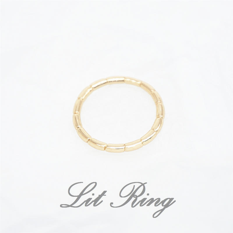 【Lit Ring】極簡竹節刻花戒指│金色 質感 麻花 雕刻花紋 戒指 情人節 禮物 飾品 首飾