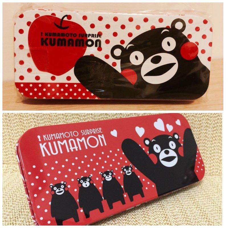 【神爪阿帝】《挑戰最低價》日本進口 正版 熊本熊 KUMAMON 萌熊 黑熊 熊本縣 鐵製鉛筆盒 收納置物盒 鐵筆盒