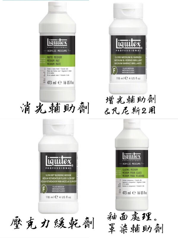 LIQUITEX 237ml 麗可得 消光輔助劑 增光輔助與凡尼斯2用 壓克力緩乾調合媒介 釉面處理 罩染輔助劑