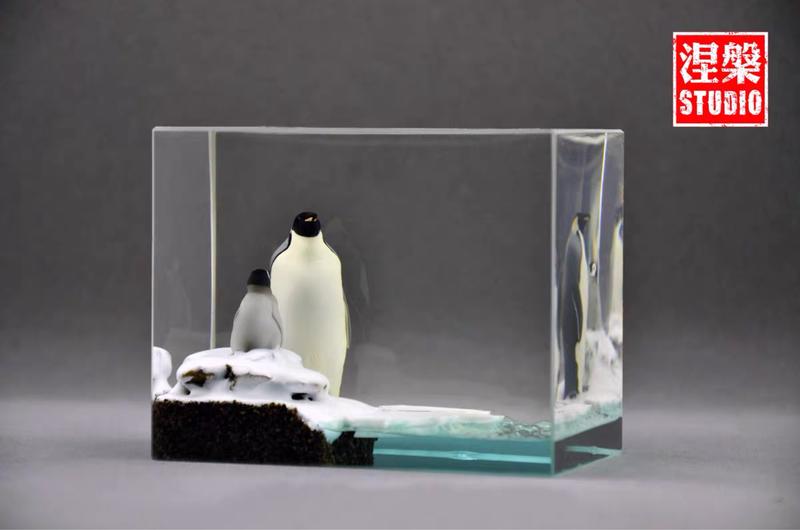 【龍專】現貨-涅槃工作室-國王企鵝父子組模型 包埋系列(GK 雕像 動物模型 仿真 海底總動員 極地 皇帝企鵝)