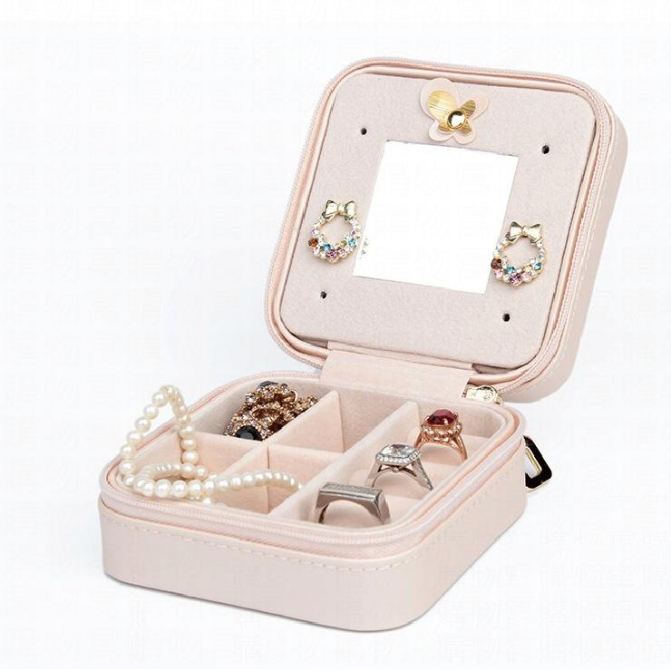 24H出貨【隨身飾品收納盒】飾品盒 珠寶盒 鏡子珠寶盒 首飾盒 首飾收納盒 飾品收納