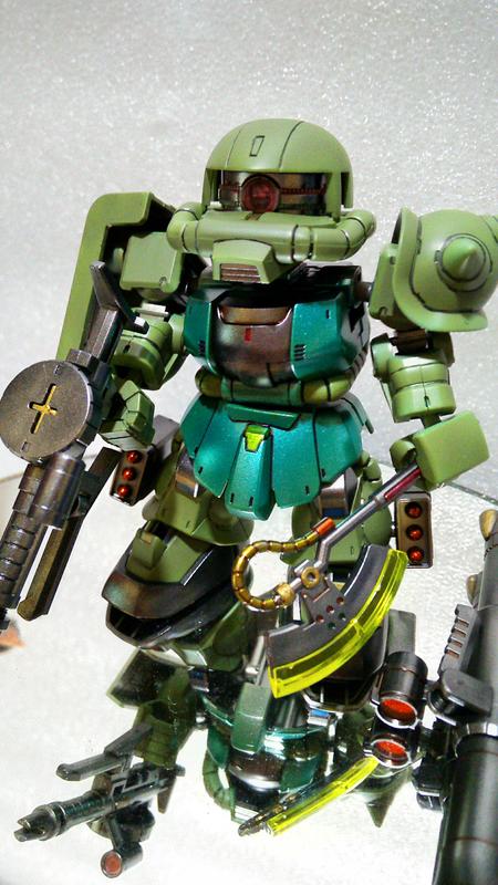 類金屬bandai 萬代 SD鋼彈 綠薩克 ZAKU GUNDAM塗裝完成品 SD可換CS 星際大戰hottoys鋼鐵人