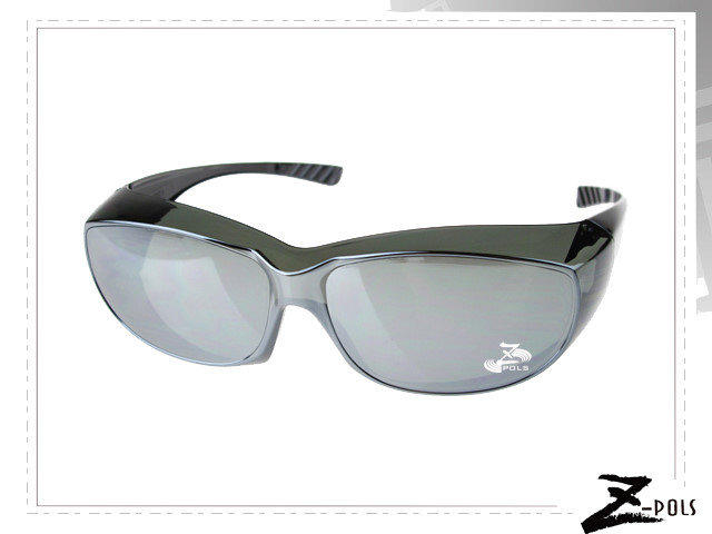 可包覆近視眼鏡於內！【Z-POLS代理專業款】近視專用!舒適PC防爆抗UV400太陽眼鏡，實用!
