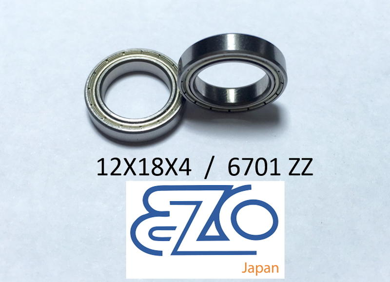 日本製 EZO 培林 12x18x4 zz 滾珠軸承6701 zz雙面鐵蓋12*18*4