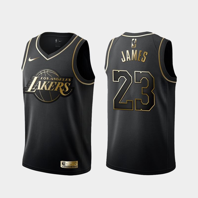 勒布朗·詹姆士一世 （LeBron James）洛杉磯湖人隊23號 球衣 黑金色