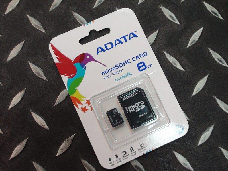 【我愛杰丹田】 威剛 記憶卡 8G ADATA Micro SD 8GB C4 平板 手機 行車記錄器 記憶卡 含SD轉卡 公司貨 終身保固 SD-ADATA-8