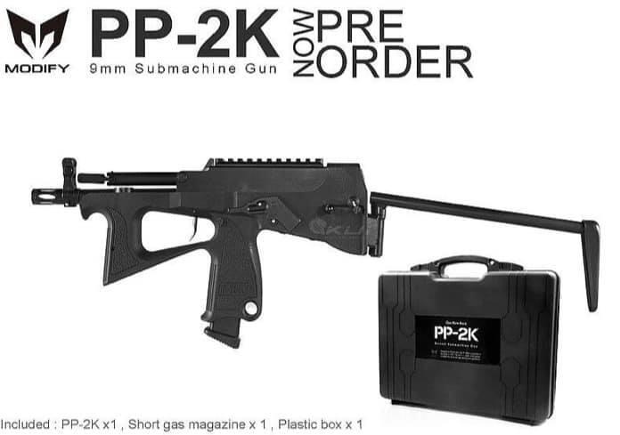 【槍工坊】MODIFY PP-2K GBB 摺疊衝鋒鎗 瓦斯槍 附贈硬式槍箱
