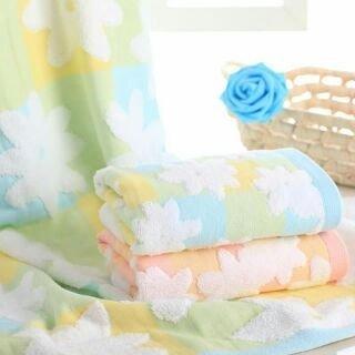 純棉創意加厚提花花 朵浴巾 單紗布 大浴巾