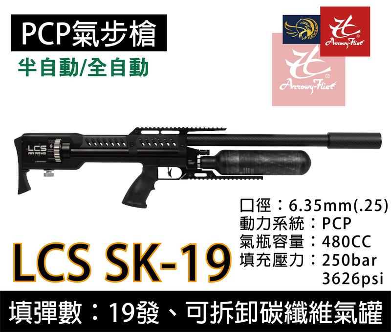 【缺貨】昊克生存遊戲萬華店- 最新美國製造LCS SK-19 無錘半自動/全自動 空氣步槍 彈輪式6.35MM