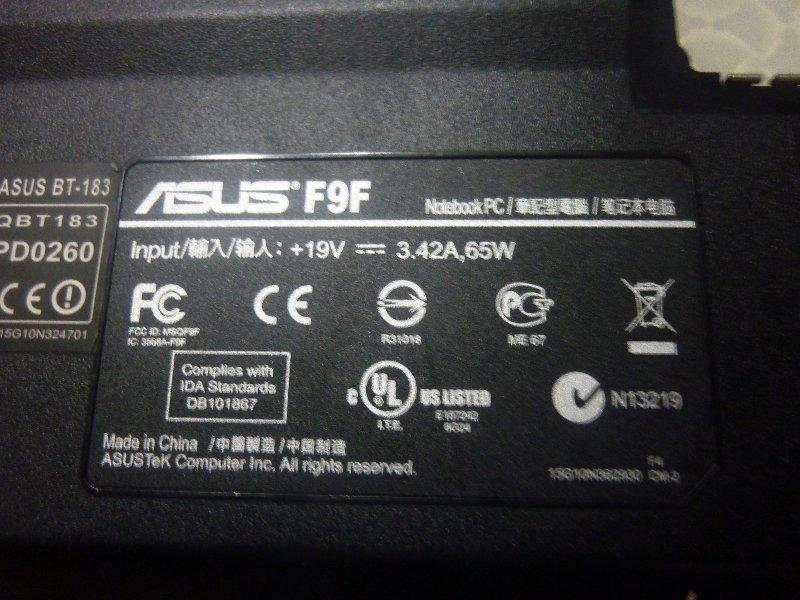 ASUS F9F 零件拆賣