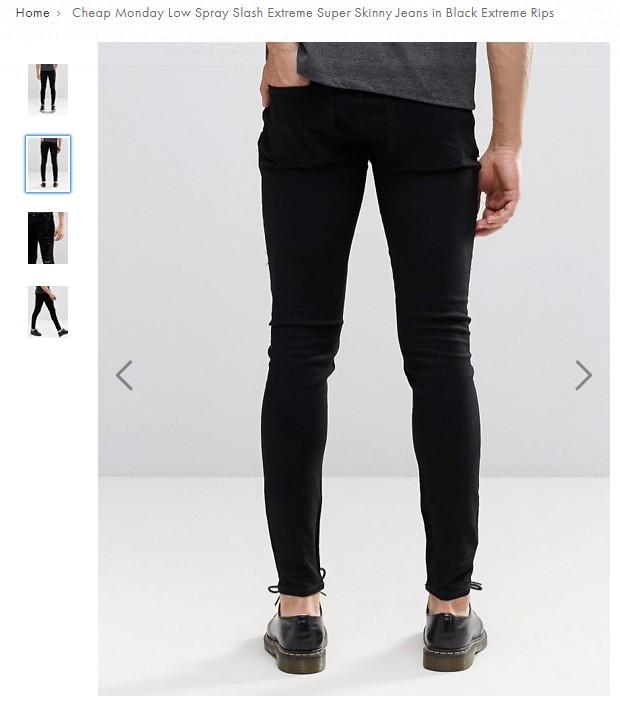 Cheap Monday Low Spray Slash Super Skinny Jeans 低腰刀割破壞超緊身