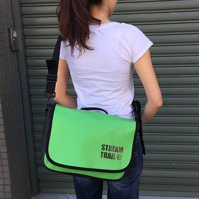 日本StreamTrail戶外防水包～Shell單肩休閒包－萊姆綠Lime (上課上班逛街購物騎車最方便)