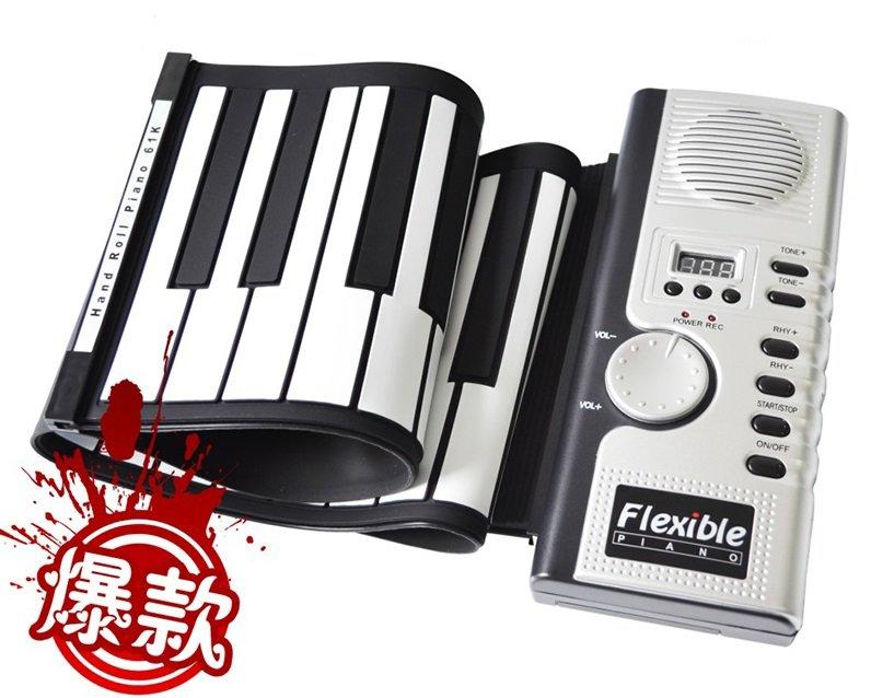 C027 入門首選 61鍵 手捲鋼琴 折疊式鋼琴 可攜帶 電子軟鋼琴 軟矽膠 非 電子琴 電鋼琴  MIDI接口 玩具