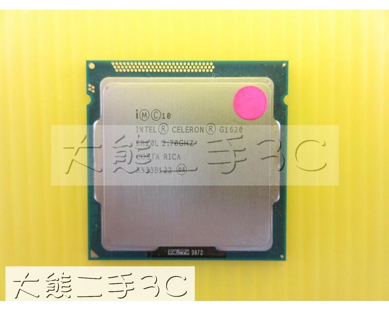 【大熊二手3C】CPU-1155 Celeron G1620 2.7G 2M 5GT/s-SR10L-2C2T