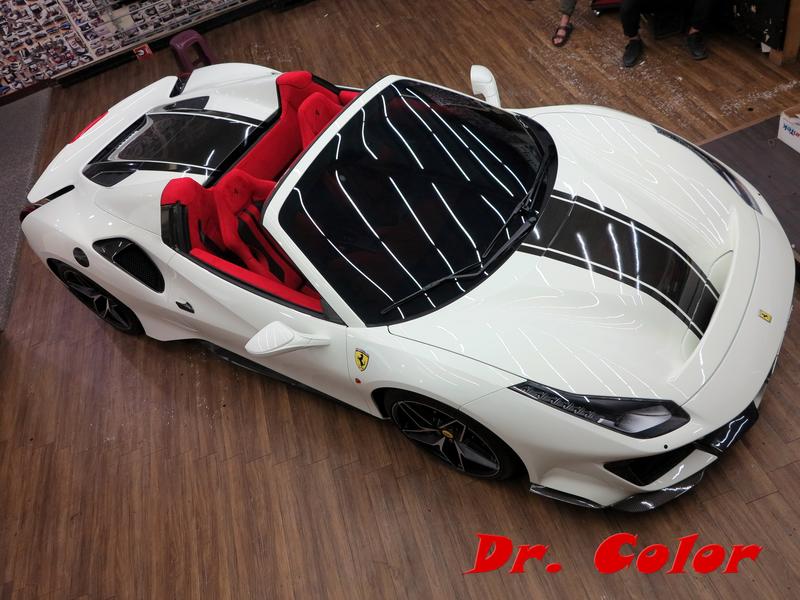 Dr. Color 玩色專業汽車包膜 Ferrari 488 Pista Spider 車身線條客製化(3M 1080)