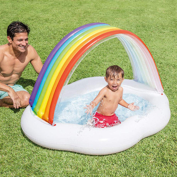  (己售出)INTEX 57141 彩虹雲嬰兒水池 彩虹造型戲水池 幼兒玩水池 漂浮墊