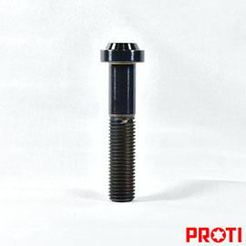 PROTI 鈦合金螺絲M10L50飛碟窄頭16mm P1.25細牙 卡鉗螺絲 黑鈦版(M10L50-U16)