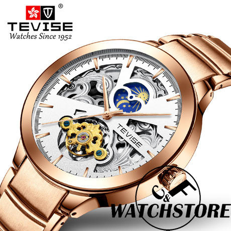 C&F 香港TEVISE 大表徑日月星辰自動機械腕錶