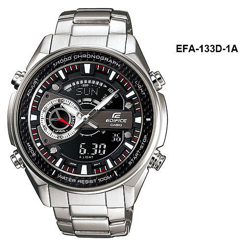 【時間光廊】CASIO 卡西歐 EDIFICE系列 雙顯 五組鬧鈴 賽車錶 全新原廠公司貨 EFA-133D