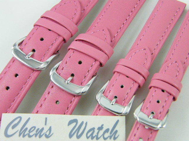 【錶帶家】『嚴選』LIMA 義大利進口高級柔軟小羊皮素面粉紅色桃紅色真皮錶帶18mm 16mm 14mm 12mm
