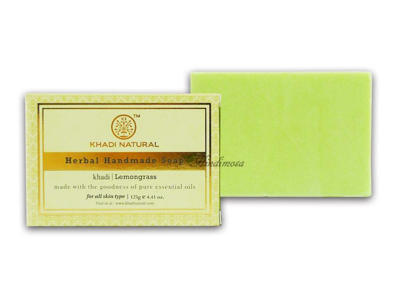 ♡印地摩沙╭♡ 印度 Khadi 草本檸檬草/香茅手工精油香皂 Herbal Lemongrass Soap 125g