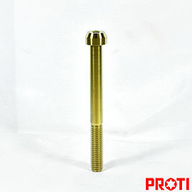 PROTI 鈦合金螺絲 M8L80 圓錐頭 P1.25 金色版(M8L80-TP01)