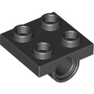 全新LEGO樂高黑色薄板下雙孔【2817】Plate 2x2 Pin Holes (B7) 281726