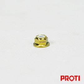 PROTI 鈦合金螺母 64鈦M5X0.8 尼龍防鬆突緣螺帽 金色版(M5-FNUT02)