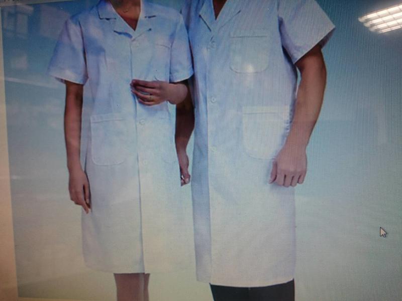 醫護長版短袖醫師藥師醫護工作服,磅數夠,厚實不單薄,不易破損