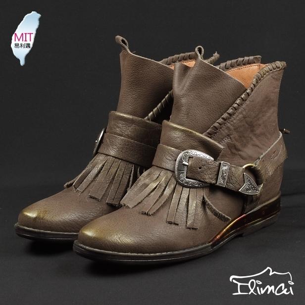 ILIMAI 易利邁．[WB52n]心機美人內增高真皮踝靴-摩卡咖 | 內增高靴 | 踝靴 | 真皮| MIT台灣製造