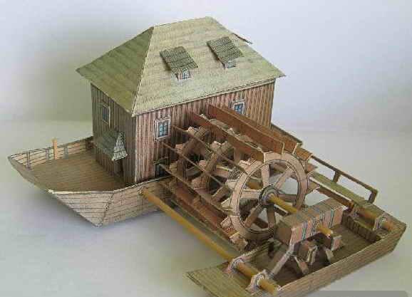 ~紙模型~Shipboard+Water+Mill+Paper+Model紙模型檔案