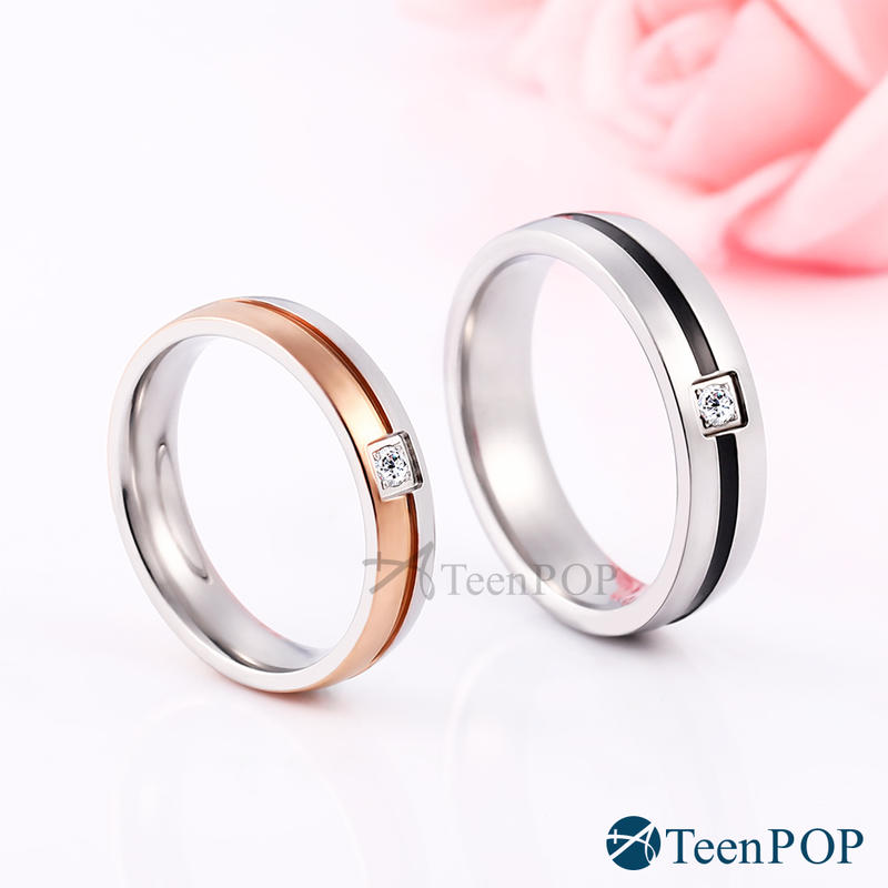 情侶對戒 ATeenPOP 情侶戒指 白鋼戒指 堅定誓約 單個價格 情人節禮物 AA8014
