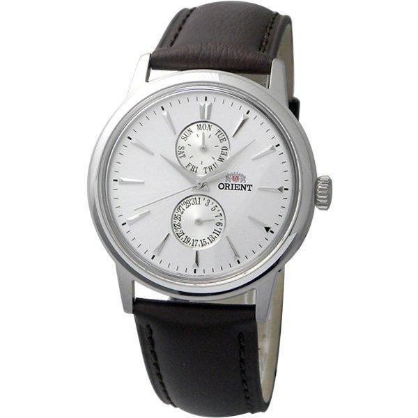 【 幸福媽咪 】ORIENT 東方錶 日本原裝 公司貨 懷舊時光石英皮帶錶_銀白 FUW00006W